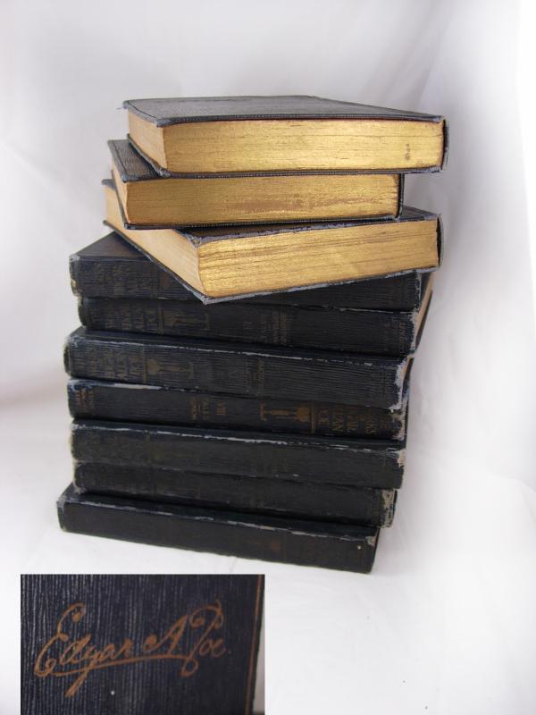 Antique books Poe 1904 The Works of Edgar Allan Poe 10 miniature volumes all original gilded pages