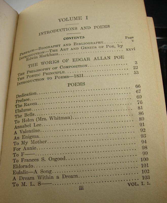Antique books Poe 1904 The Works of Edgar Allan Poe 10 miniature volumes all original gilded pages