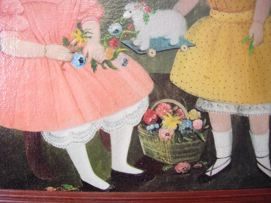 Miniature Painting The Burnish Sisters William Matthew Prior framed in Cherry wood