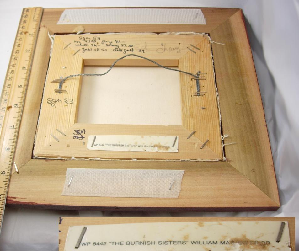 Miniature Painting The Burnish Sisters William Matthew Prior framed in Cherry wood