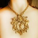 HUGE Medusa and Gargoyle NEcklace mythology galore with goth revival