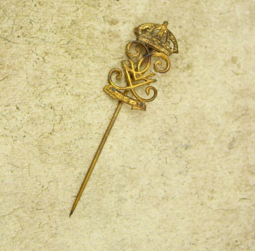 ANtique Stickpin Crown & Crest Victorian