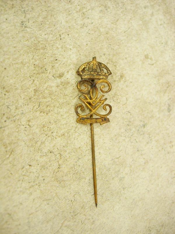 ANtique Stickpin Crown & Crest Victorian