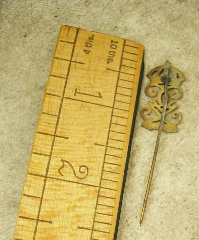 ANtique Stickpin Crown & Crest Victorian