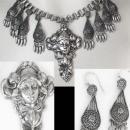 Vintage Victorian Bookchain Mucha Necklace