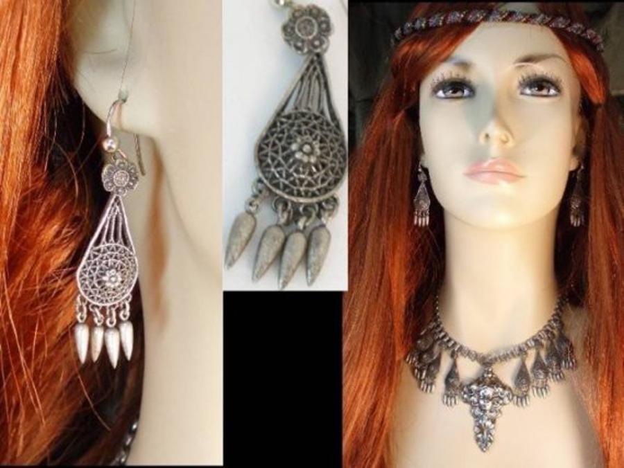 Vintage Victorian Bookchain Mucha Necklace