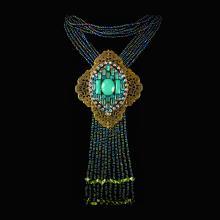 Stunning Flapper Necklace turquoise bohemian tassels statement piece