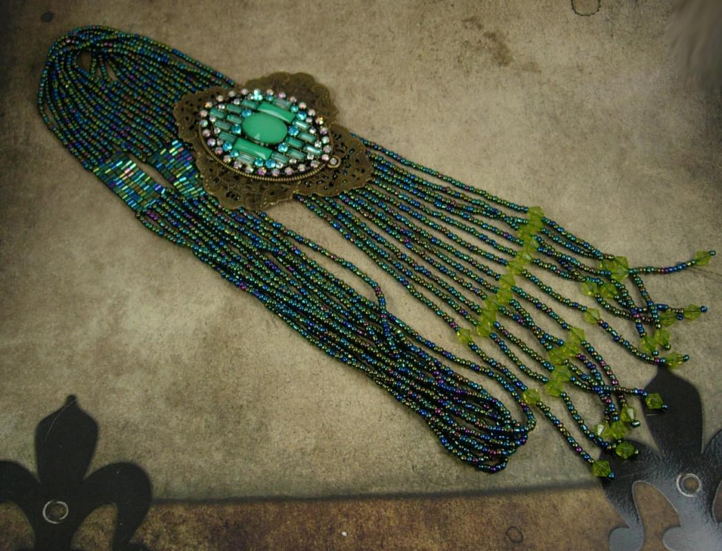 Stunning Flapper Necklace turquoise bohemian tassels statement piece