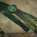 Stunning Flapper Necklace turquoise bohemian tassels statement piece