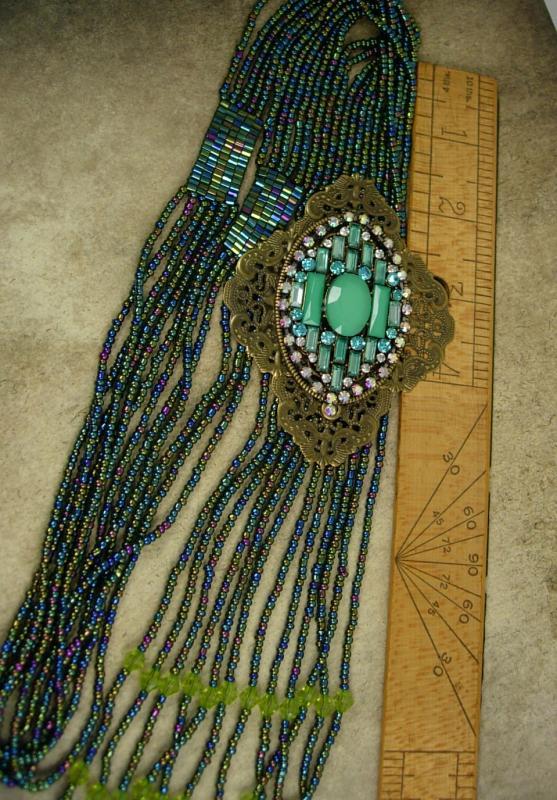 Stunning Flapper Necklace turquoise bohemian tassels statement piece