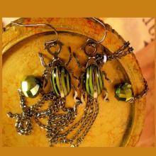 SIgned Aesthetic Scarab Earrings