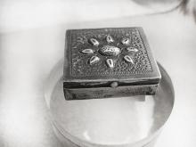 Antique sterling Stamp Box Arts and crafts repousse Hallmarked Sterling Mexico