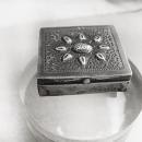 Antique sterling Stamp Box Arts and crafts repousse Hallmarked Sterling Mexico