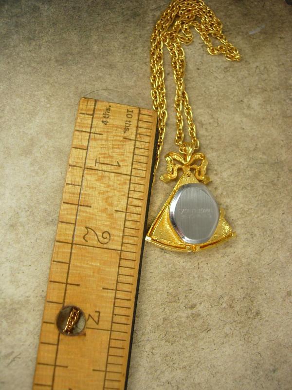 Vintage Watch necklace mechanical Fan that hides watch