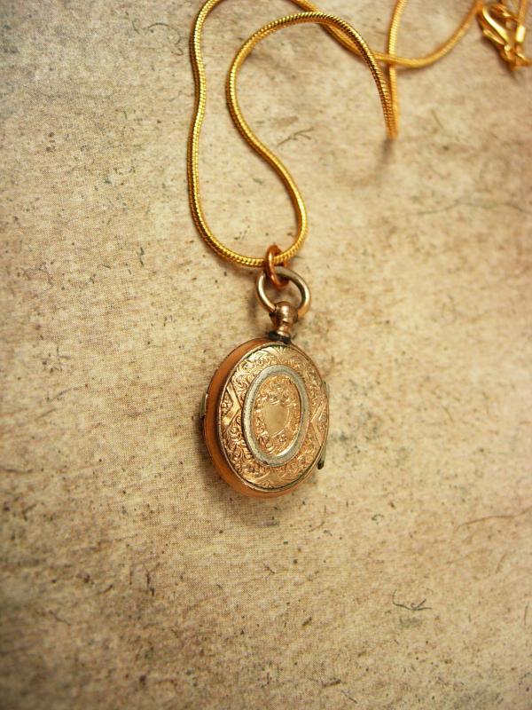 ANtique Victorian locket necklace fancy front pocketwatch syle