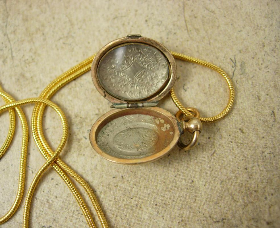 ANtique Victorian locket necklace fancy front pocketwatch syle