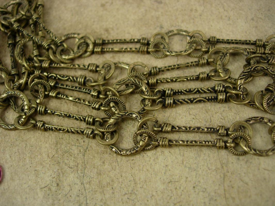 Pink Bohemian necklace chandelier drops baroque chain