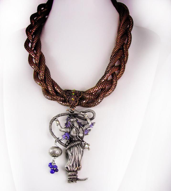 Snake necklace Serpent Goddess Gothic choker in copper statement piece