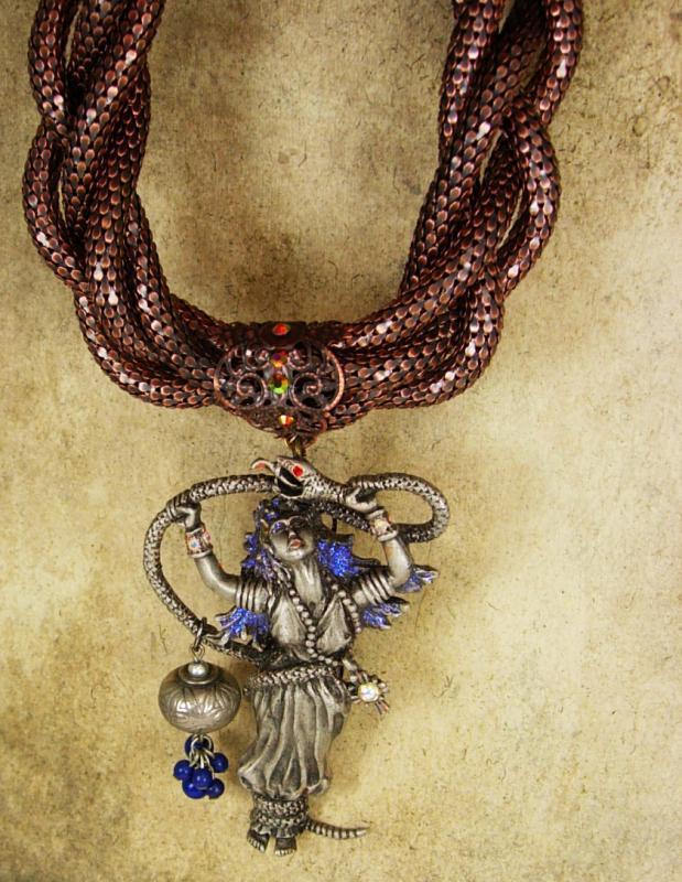 Snake necklace Serpent Goddess Gothic choker in copper statement piece