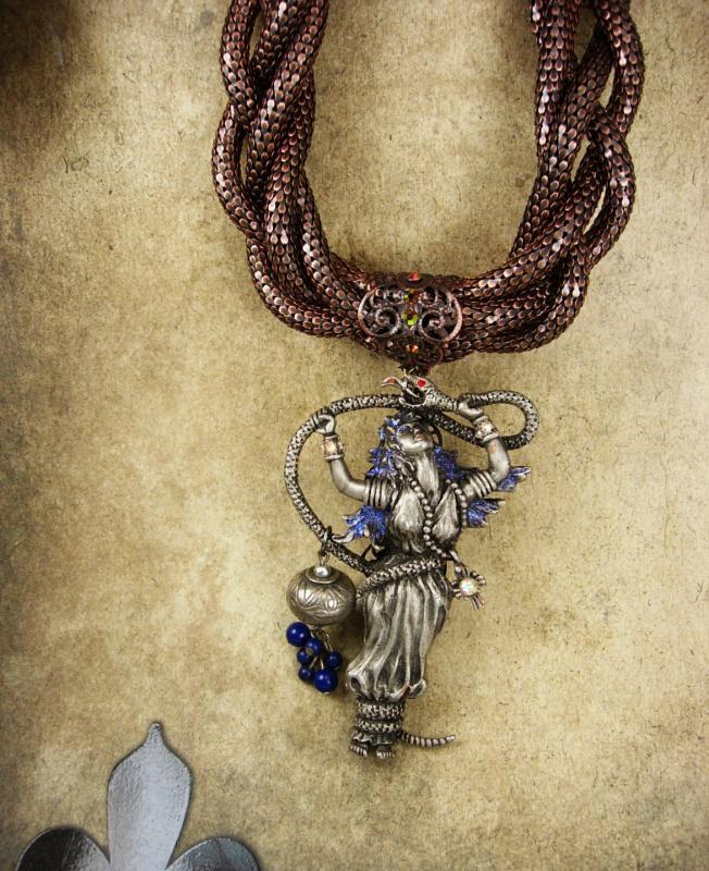 Snake necklace Serpent Goddess Gothic choker in copper statement piece
