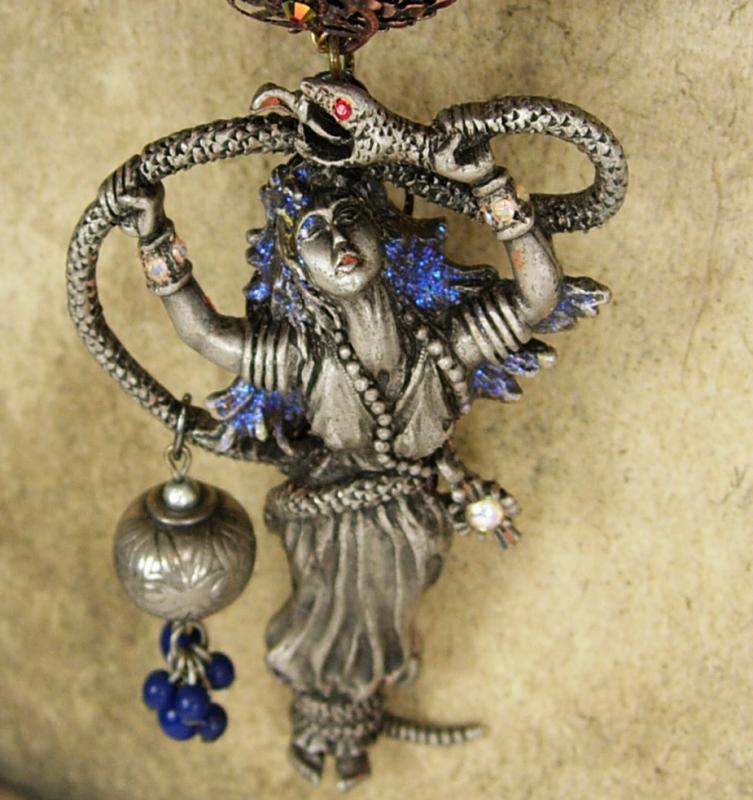 Snake necklace Serpent Goddess Gothic choker in copper statement piece