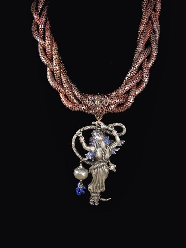 Snake necklace Serpent Goddess Gothic choker in copper statement piece