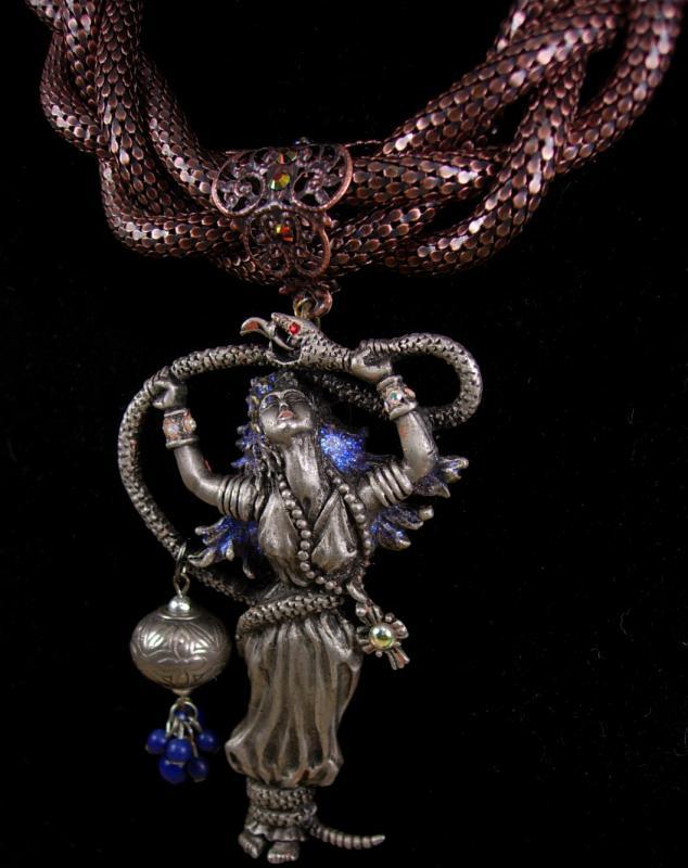 Snake necklace Serpent Goddess Gothic choker in copper statement piece