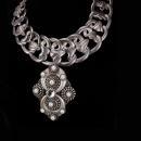 Statement necklace Art Nouveau Collar pearl rhinestone dramtic drop pendant