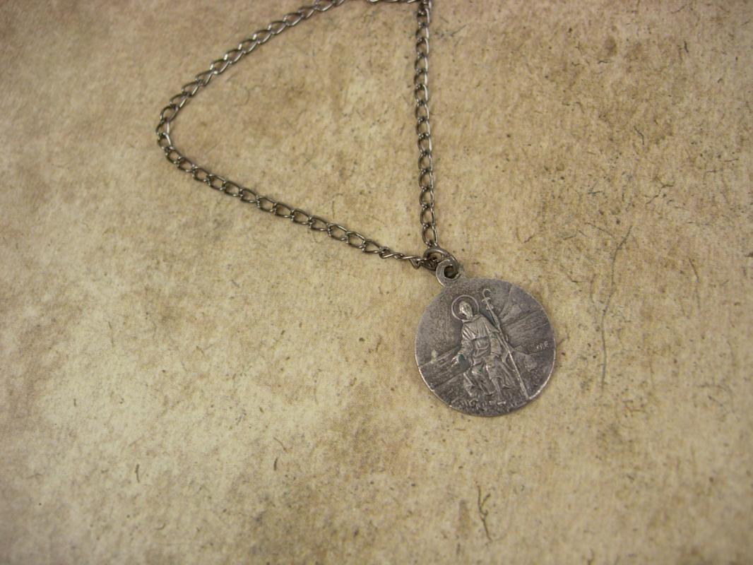 Saint Peregrine Medal necklace Religious protection for cancer and illness