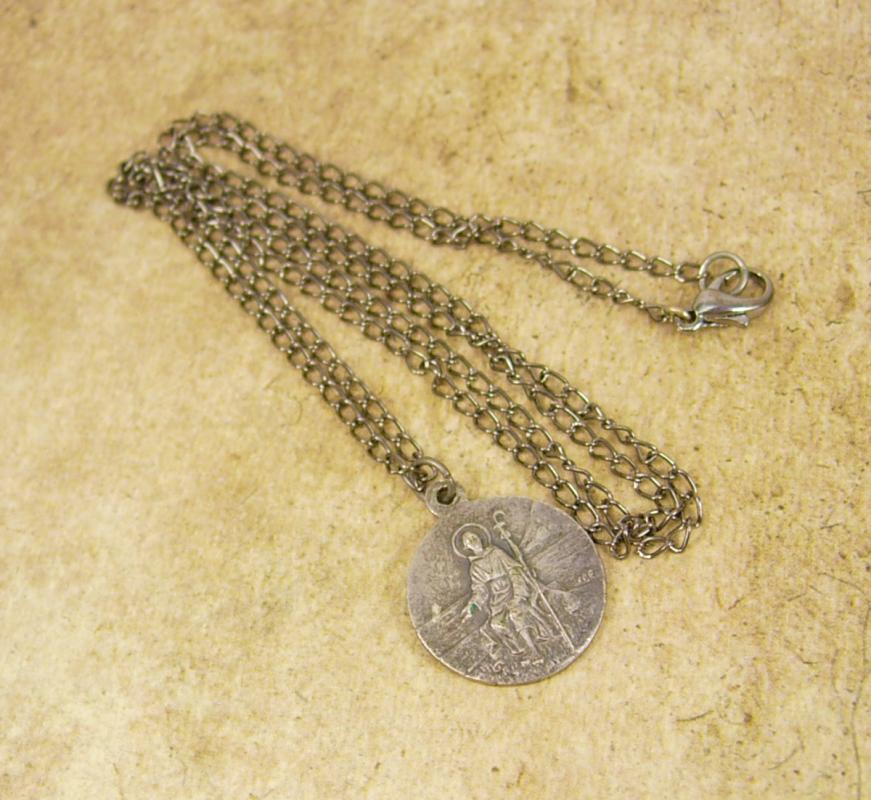 Saint Peregrine Medal necklace Religious protection for cancer and illness