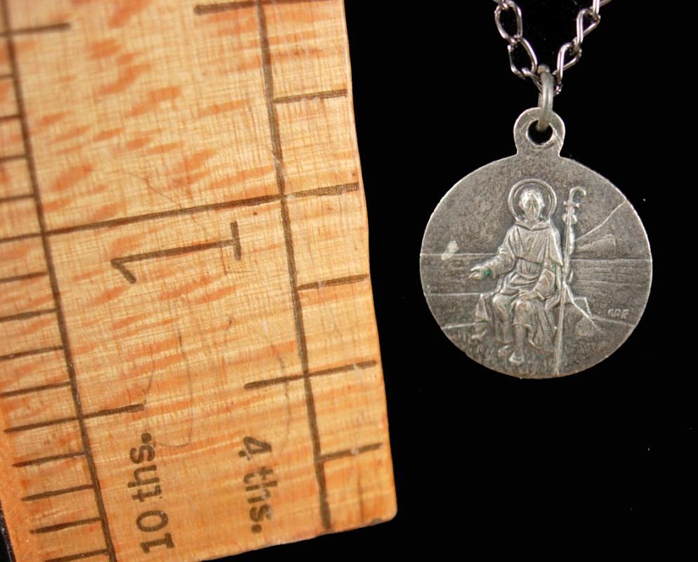 Saint Peregrine Medal necklace Religious protection for cancer and illness