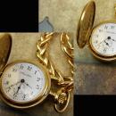 Lady Hamilton pocketwatch necklace 17 jewel hunting case gold filled enamel clock face
