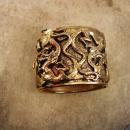 Dragon bracelet Vintage HUGE cuff bangle mythical creatures