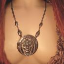 SPiritual Necklace Turquoise Indian head huge pendant silver talisman necklace