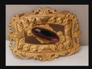Victorian Gilt Sash PIN Facet amethyst brooch