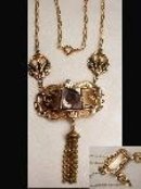 Victorian Carnelian CAMEO Tassle necklace
