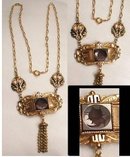 Victorian Carnelian CAMEO Tassle necklace