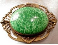 Vintage Dragon Peking Glass NOUVEAU brooch