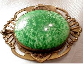 Vintage Dragon Peking Glass NOUVEAU brooch