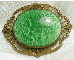 Vintage Dragon Peking Glass NOUVEAU brooch