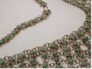 Egyptian Revival silver turquoise bib necklace