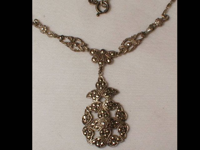 Vintage STERLING Marcasite DECO necklace