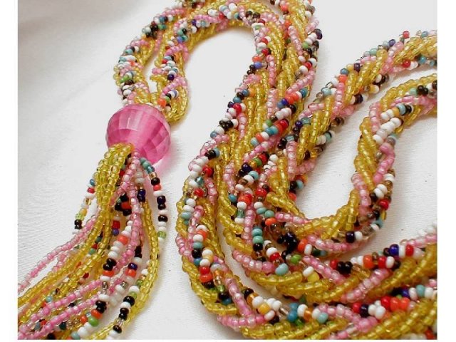 Vintage deco Glass Flapper tassel necklace