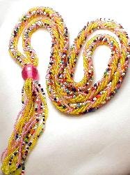 Vintage deco Glass Flapper tassel necklace