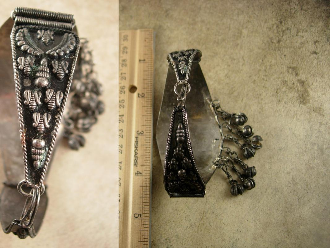 Antique Slave Bracelet with charms & Etruscan work Gypsy Queen 9