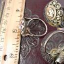 Antique Russian Rose Gold ring sterling with sweetheart flower OOAK