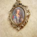 Vintage Marie Antoinette Silk Miniature Frame French Queen