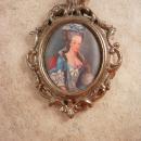 Vintage Marie Antoinette Silk Miniature Frame French Queen