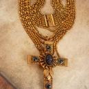 Antique Jet Cameo Cross Necklace Gothic baroque statement victorian mourning choker