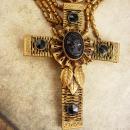 Antique Jet Cameo Cross Necklace Gothic baroque statement victorian mourning choker